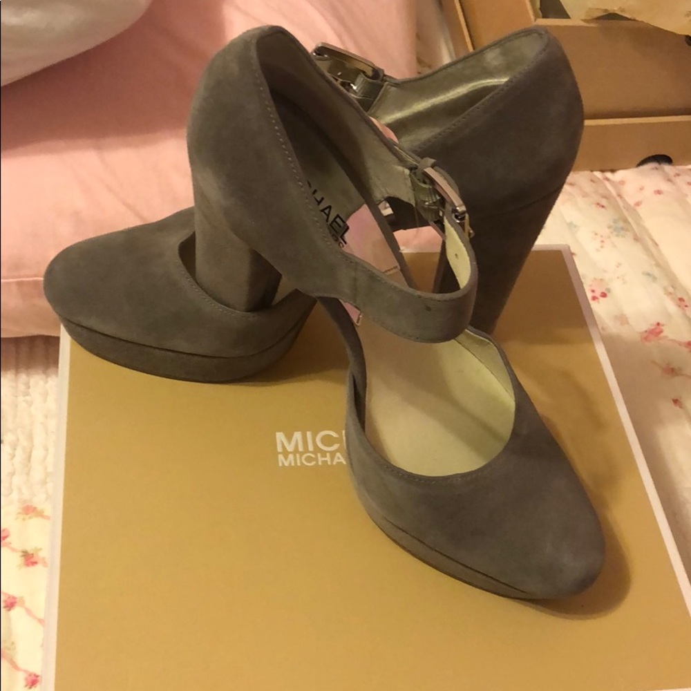 Michael Kors Flynn Platform Steel Grey Heels